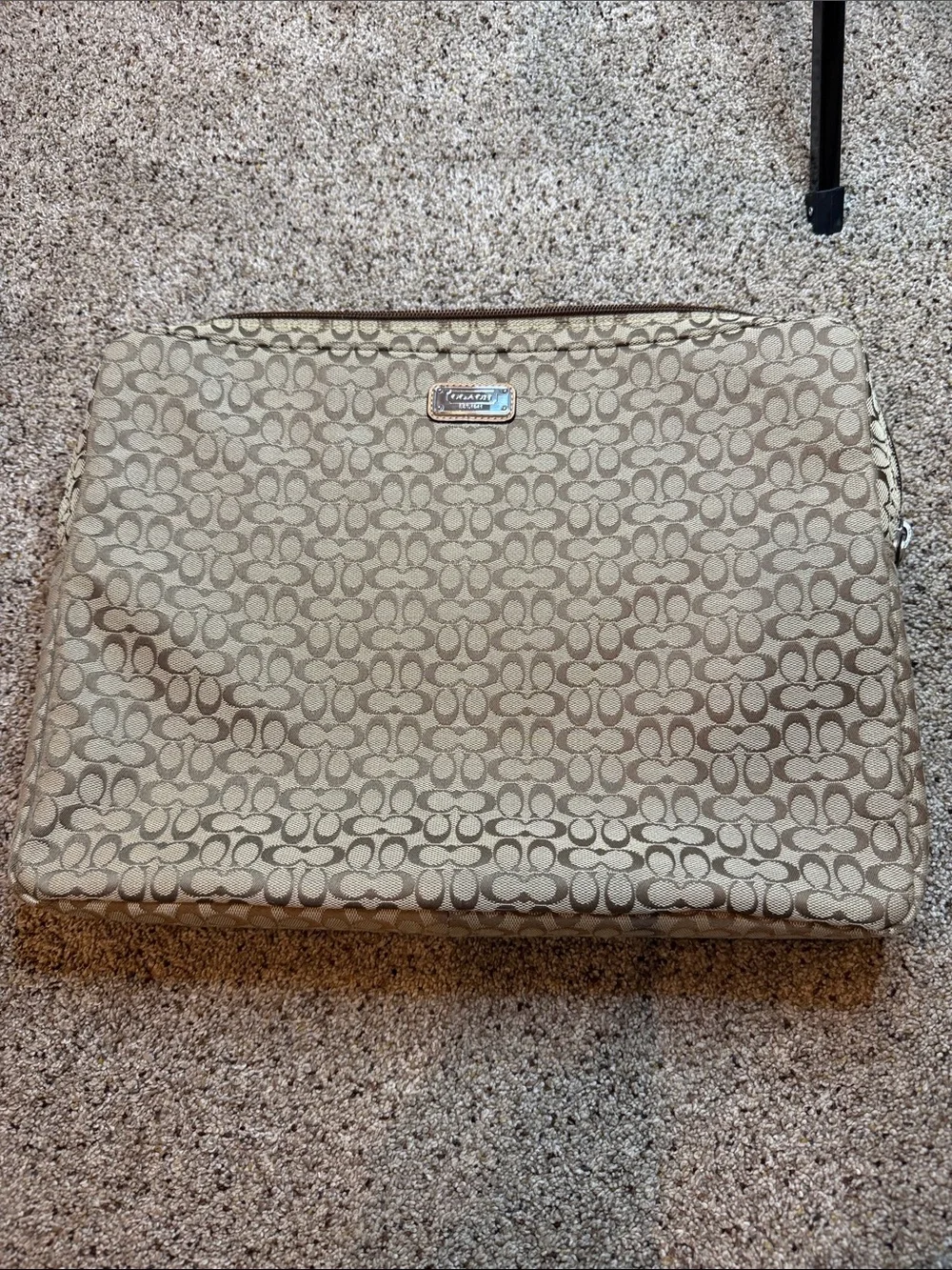 Coach Beige Signature Canvas Laptop Tote